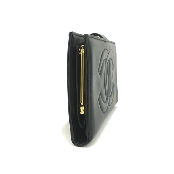 🏆💎 CHANEL CC Logo Leather Long Bifold Wallet NO BOX - Picture 4 of 7